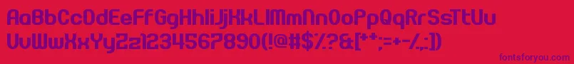 Pseudonumb Font – Purple Fonts on Red Background