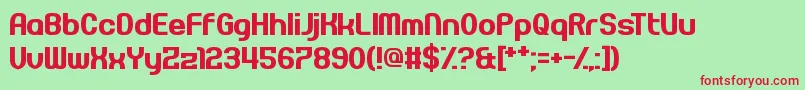 Pseudonumb Font – Red Fonts on Green Background