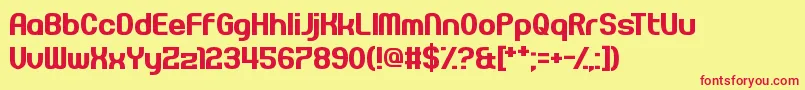 Pseudonumb Font – Red Fonts on Yellow Background