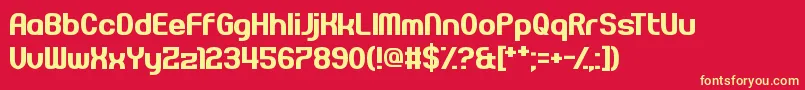 フォントPseudonumb – 黄色の文字、赤い背景