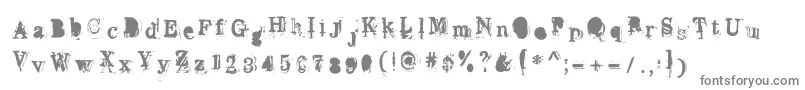 フォントOverwork – 白い背景に灰色の文字