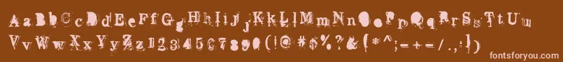 フォントOverwork – 茶色の背景にピンクのフォント