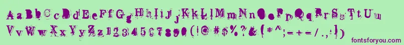 Overwork Font – Purple Fonts on Green Background