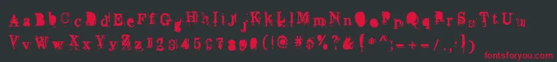 Overwork Font – Red Fonts on Black Background