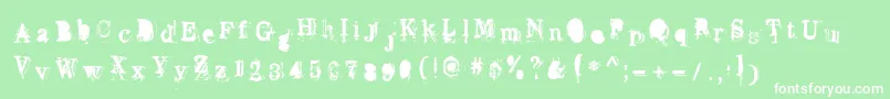 Overwork Font – White Fonts on Green Background