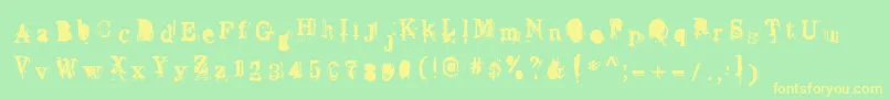 Overwork Font – Yellow Fonts on Green Background