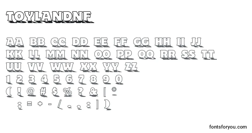 A fonte Toylandnf (20544) – alfabeto, números, caracteres especiais