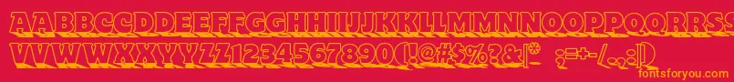 Toylandnf Font – Orange Fonts on Red Background