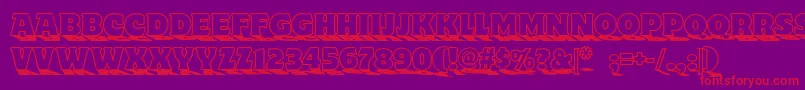 Toylandnf-Schriftart – Rote Schriften auf violettem Hintergrund