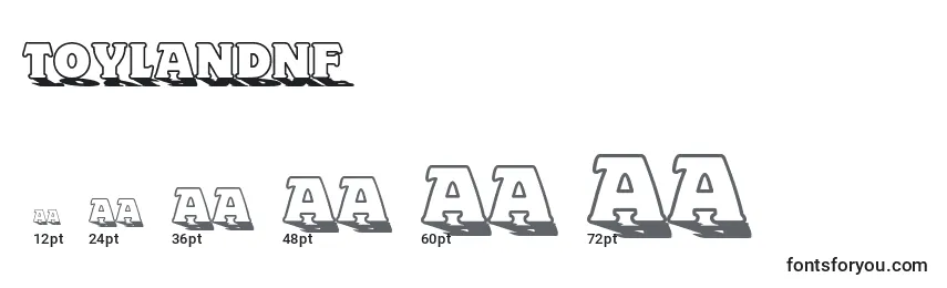 Размеры шрифта Toylandnf (20544)