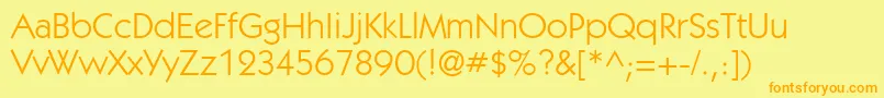 KabelgttBook-fontti – oranssit fontit keltaisella taustalla