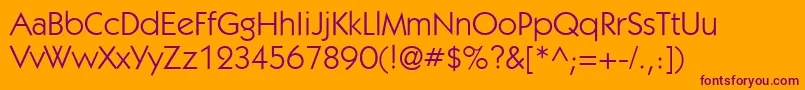 KabelgttBook-fontti – violetit fontit oranssilla taustalla