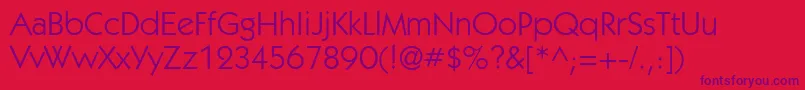 KabelgttBook-fontti – violetit fontit punaisella taustalla