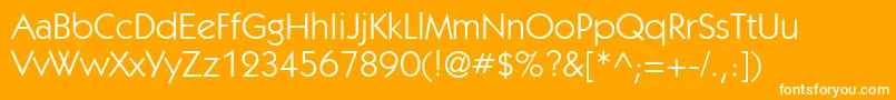 Шрифт KabelgttBook – белые шрифты на оранжевом фоне