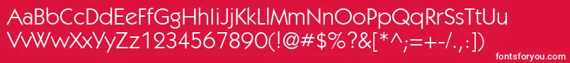 Шрифт KabelgttBook – белые шрифты на красном фоне