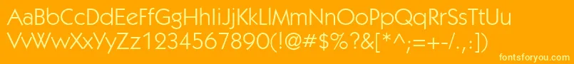 Шрифт KabelgttBook – жёлтые шрифты на оранжевом фоне