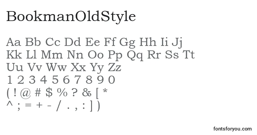 Czcionka BookmanOldStyle – alfabet, cyfry, specjalne znaki