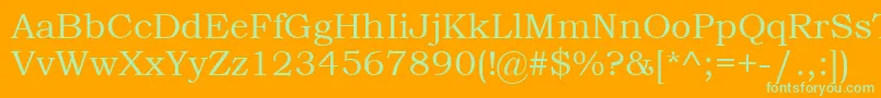BookmanOldStyle Font – Green Fonts on Orange Background