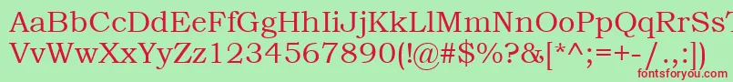 BookmanOldStyle Font – Red Fonts on Green Background