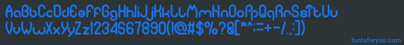 PureAndSimpleEverytime Font – Blue Fonts on Black Background