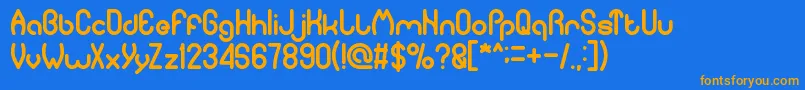 PureAndSimpleEverytime Font – Orange Fonts on Blue Background