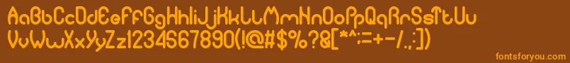 PureAndSimpleEverytime Font – Orange Fonts on Brown Background