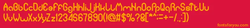 PureAndSimpleEverytime Font – Orange Fonts on Red Background