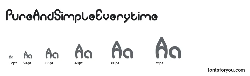 PureAndSimpleEverytime Font Sizes