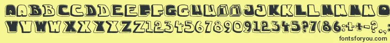 Chuckablock16 Font – Black Fonts on Yellow Background