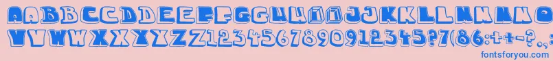 Chuckablock16 Font – Blue Fonts on Pink Background