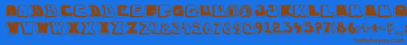 Chuckablock16 Font – Brown Fonts on Blue Background