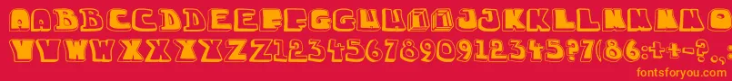 Chuckablock16 Font – Orange Fonts on Red Background