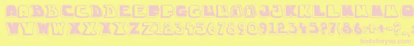 Chuckablock16 Font – Pink Fonts on Yellow Background