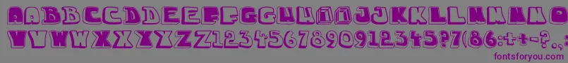 フォントChuckablock16 – 紫色のフォント、灰色の背景