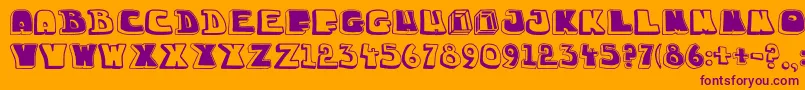 Chuckablock16-Schriftart – Violette Schriften auf orangefarbenem Hintergrund