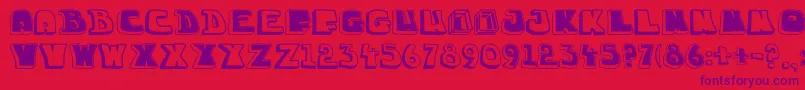 Chuckablock16 Font – Purple Fonts on Red Background