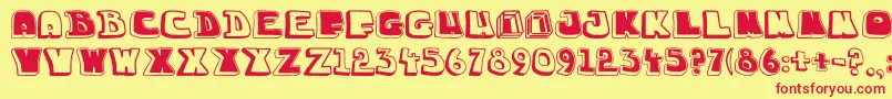 Chuckablock16 Font – Red Fonts on Yellow Background