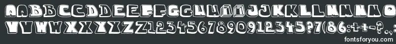 フォントChuckablock16 – 黒い背景に白い文字