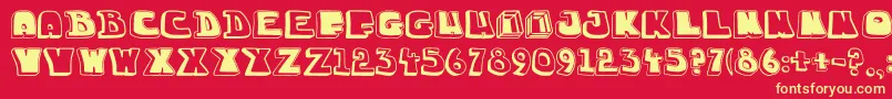 Chuckablock16 Font – Yellow Fonts on Red Background