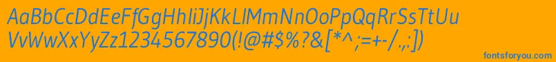 GudeaItalic Font – Blue Fonts on Orange Background