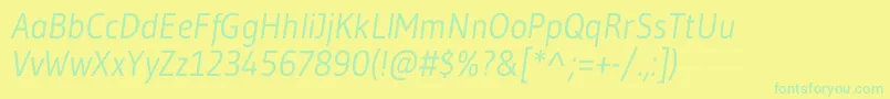 Шрифт GudeaItalic – зелёные шрифты на жёлтом фоне