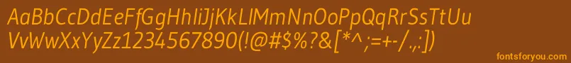 Saiba mais sobre a fonte GudeaItalic Fonte GudeaItalic – fontes laranjas em um fundo marrom