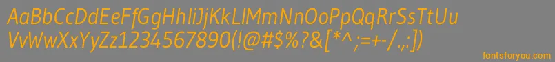 Saiba mais sobre a fonte GudeaItalic Fonte GudeaItalic – fontes laranjas em um fundo cinza