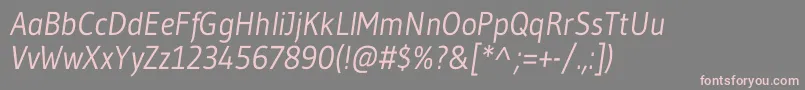 Saiba mais sobre a fonte GudeaItalic Fonte GudeaItalic – fontes rosa em um fundo cinza