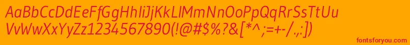 GudeaItalic Font – Red Fonts on Orange Background