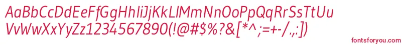 フォントGudeaItalic – 白い背景に赤い文字