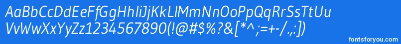 GudeaItalicフォントについての詳細 フォントGudeaItalic – 青い背景に白い文字
