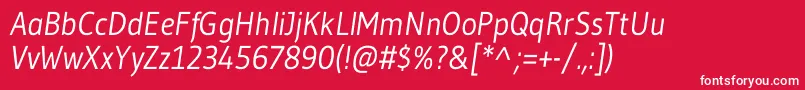 フォントGudeaItalic – 赤い背景に白い文字