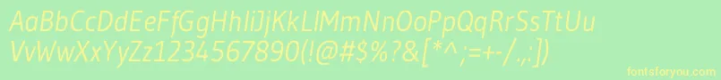 GudeaItalic Font – Yellow Fonts on Green Background
