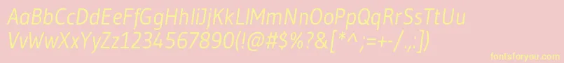 Police GudeaItalic – polices jaunes sur fond rose